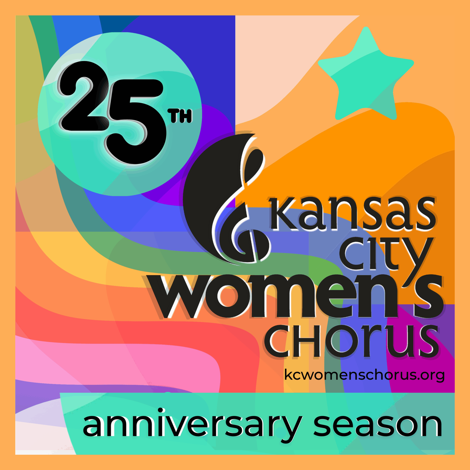 Kansas City Chorus 25th Anniversary Logo Rainbow (1024 x 1024 px)